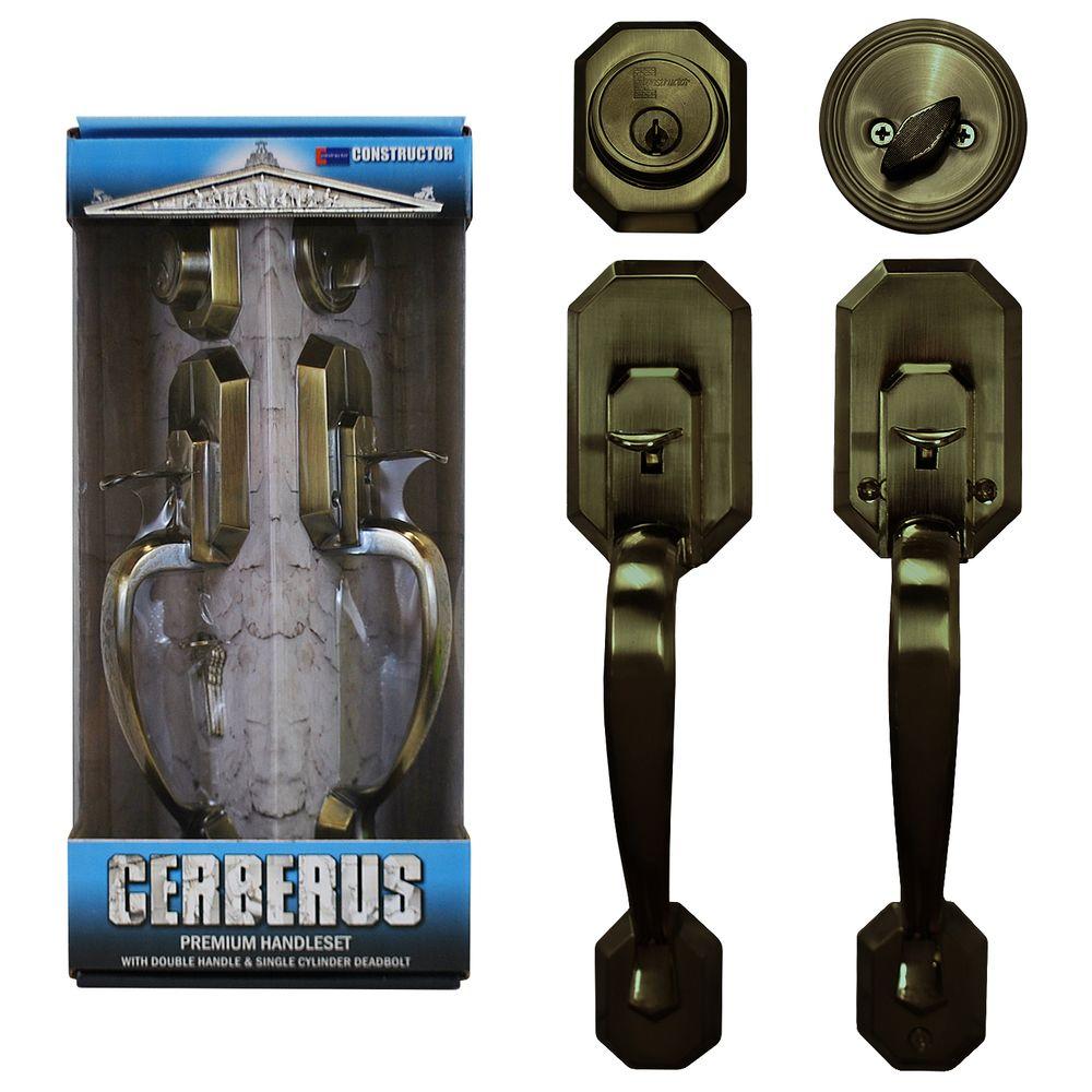 Constructor Cerberus Antique Bronze Finish Entry Door Handleset-CON-CER ...