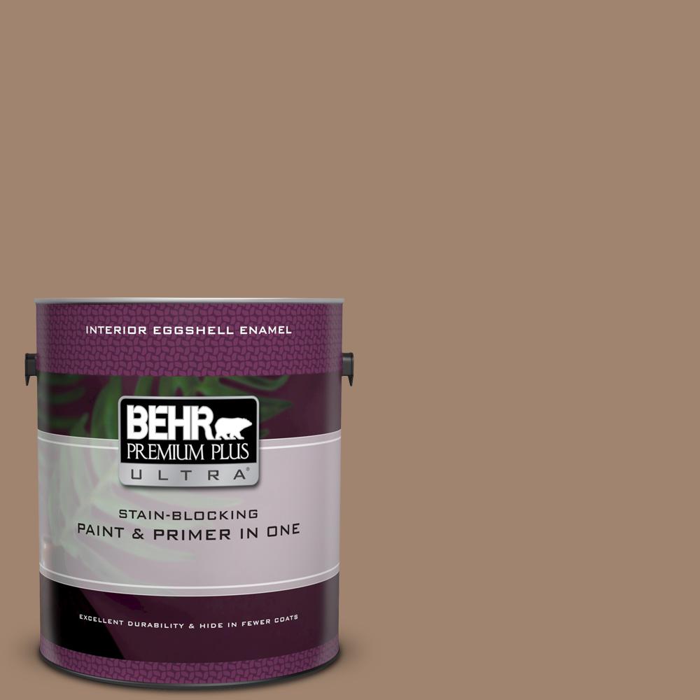 BEHR Premium Plus Ultra 1 gal. ICC71 Warm Nutmeg Eggshell Enamel Interior Paint and Primer in