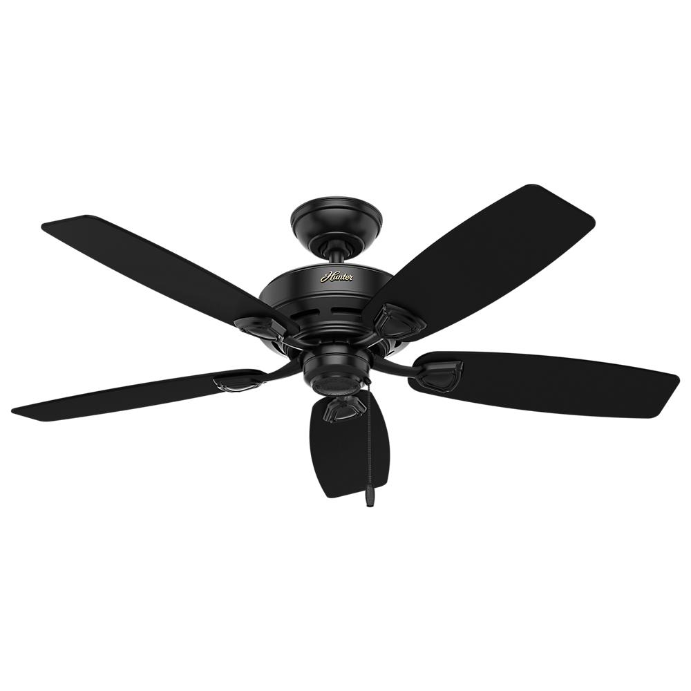Hunter Transitional Angle Mount Hardware Ceiling Fans Without Indoor Outdoor Matte Black Ceiling Fan