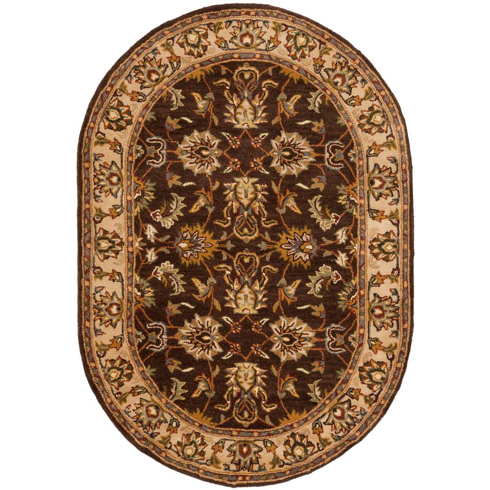 Safavieh Heritage Brown/Ivory 4 ft. 6 in. x 6 ft. 6 in. Oval Area RugHG912A5OV The Home Depot