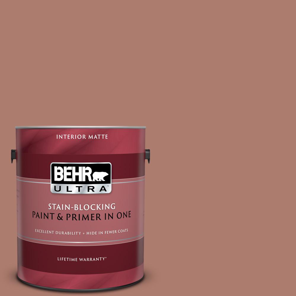 Behr Ultra 1 Gal Ppu2 11 Mars Red Matte Interior Paint And Primer In One