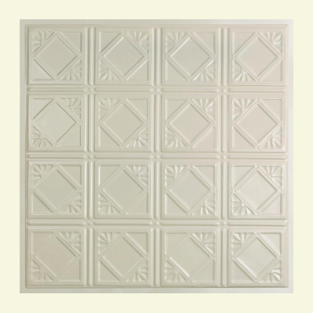 Great Lakes Tin Ludington 2 ft. x 2 ft. LayIn Tin Ceiling Tile in Antique White (20 sq. ft