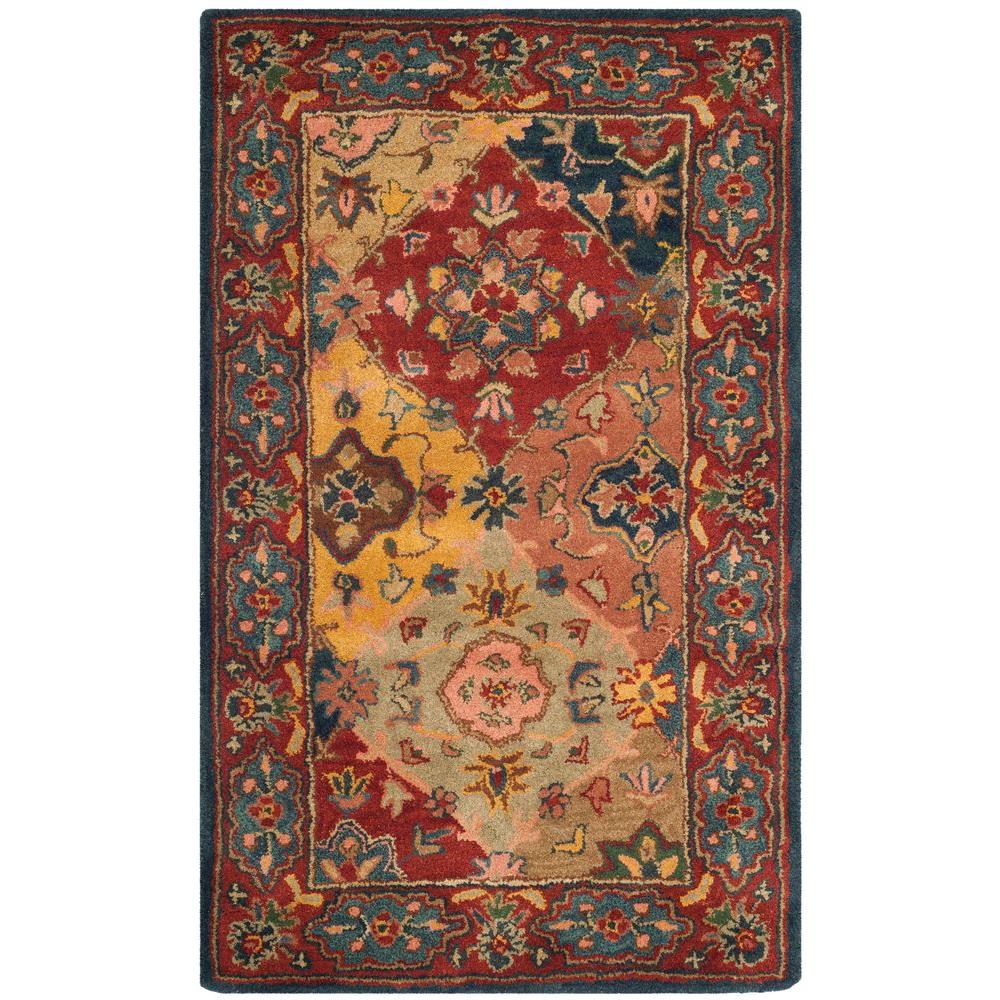 Safavieh Heritage Red Multi 3 Ft X 5 Area Rug Hg926a The Safavieh Heritage Red Multi 3 Ft X 5 Area Rug