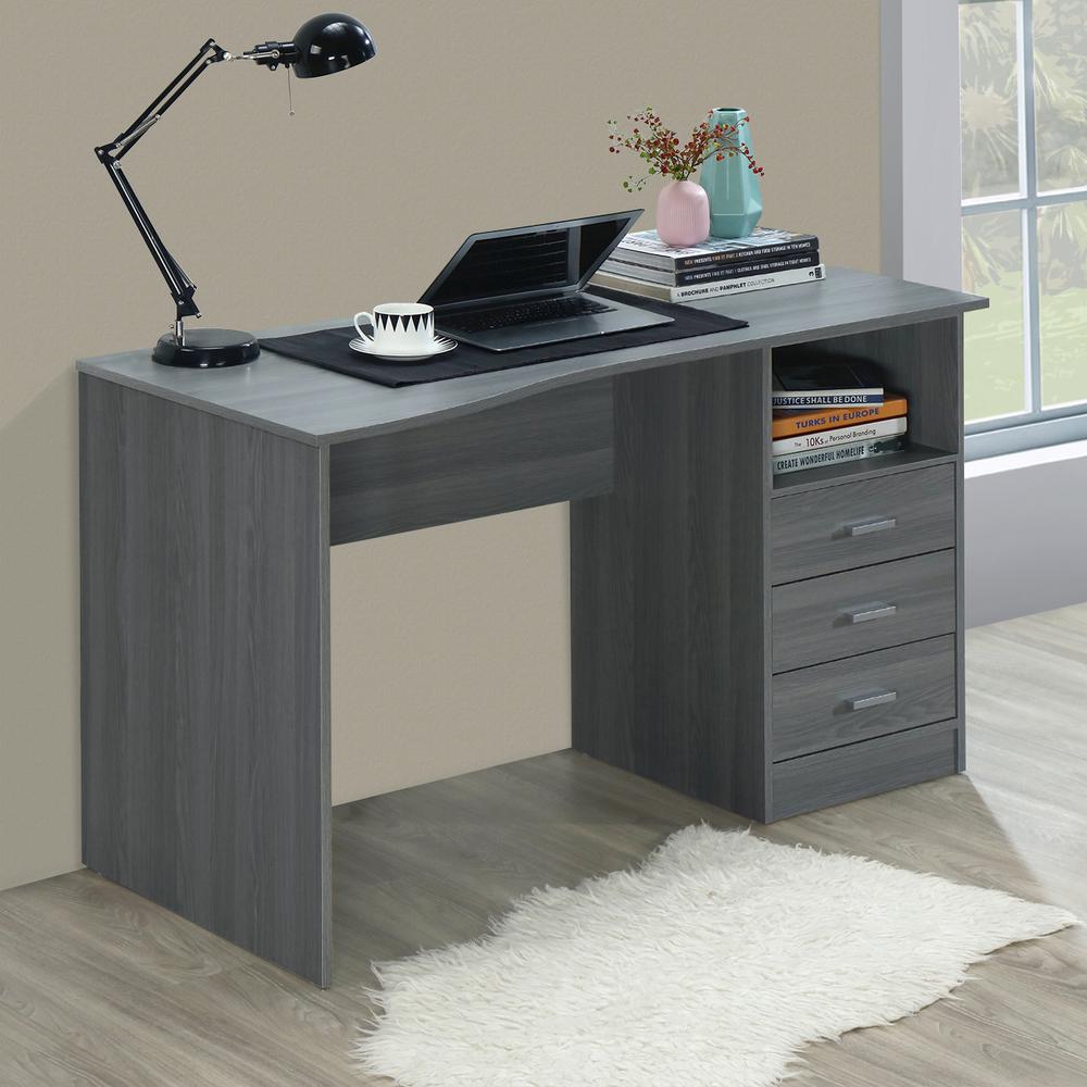 Techni Mobili Classic Grey Computer Desk With Multiple Drawers Rta Techni Mobili Classic Grey Computer