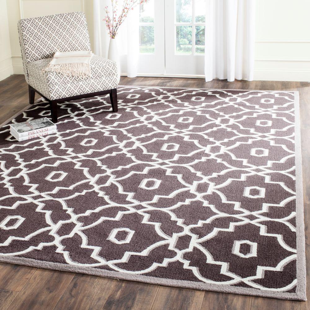 Safavieh Four Seasons Dark Grey/Ivory 8 ft. x 10 ft. Indoor/Outdoor