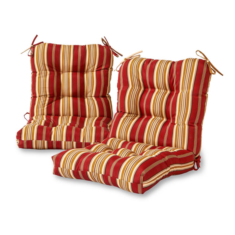 Greendale Home Fashions Roma Stripe Outdoor Dining Chair Cushion 2 Roma Stripe Outdoor Dining Chair Cushion 2 Pack