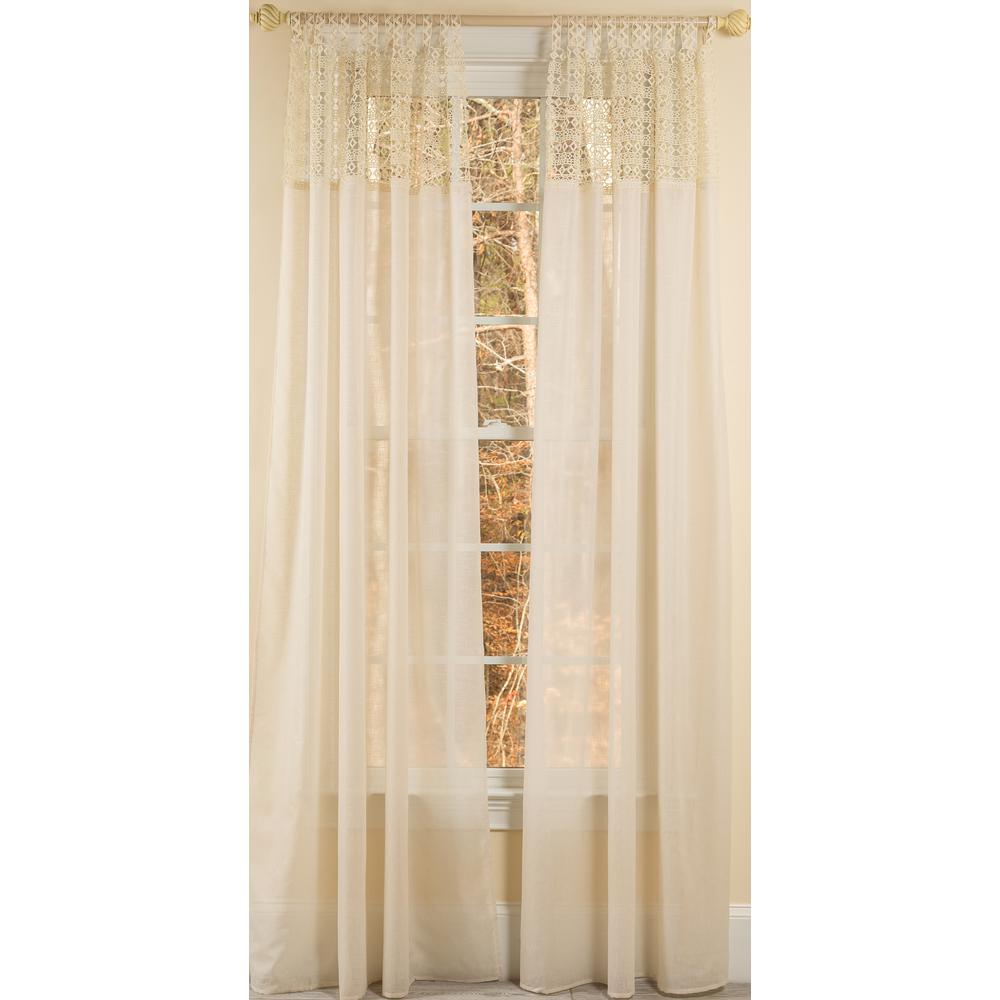 Elrene Valentina Sheer Ivory Single Window Curtain Panel 52 In Sheer Ivory Single Window Curtain Panel