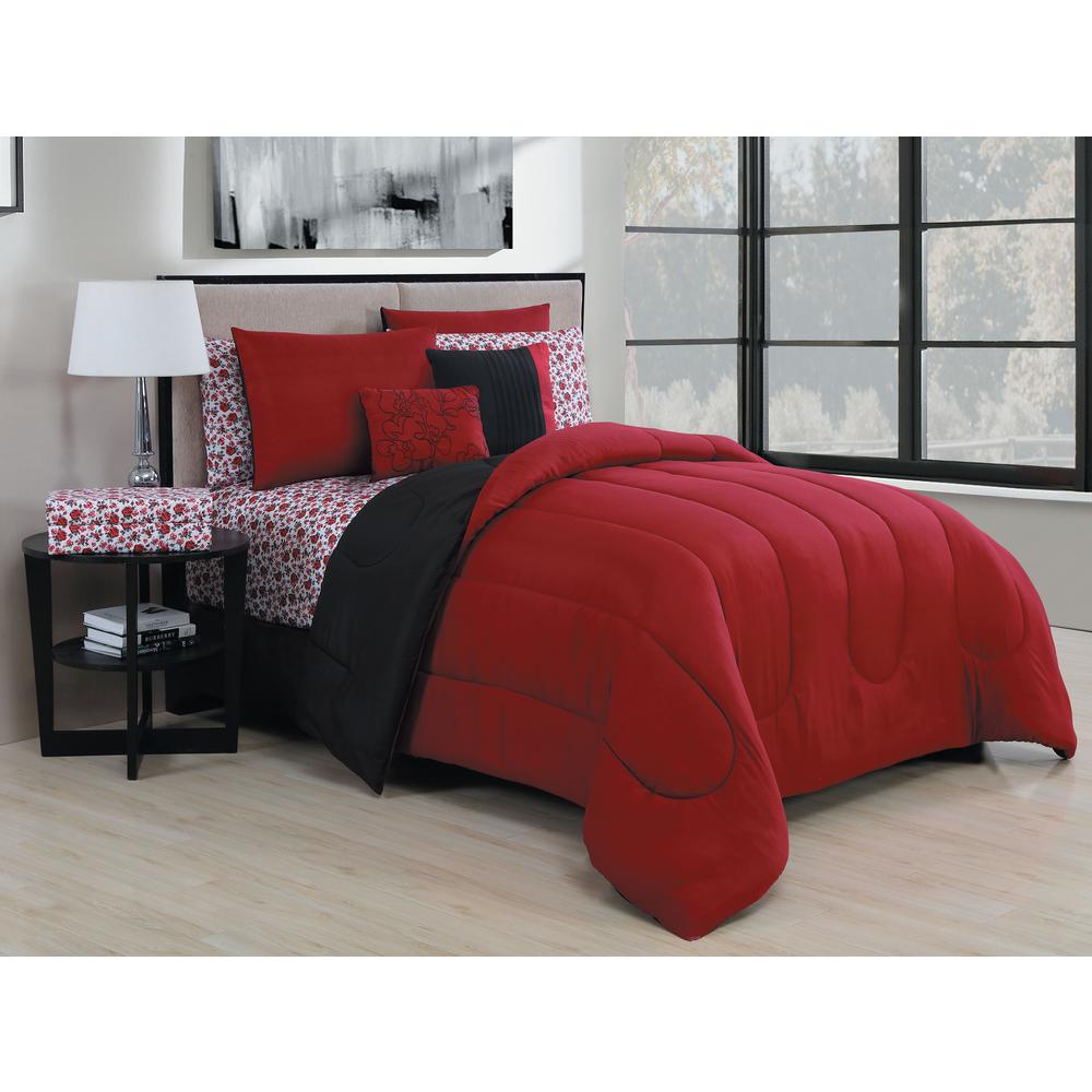 Geneva Home Fashion Roses 9 Piece Black Red King Bed In A Bag Geneva Home Fashion Roses 9 Piece Black Red King Bed In A Bag Ros9pckingghbr The Depot