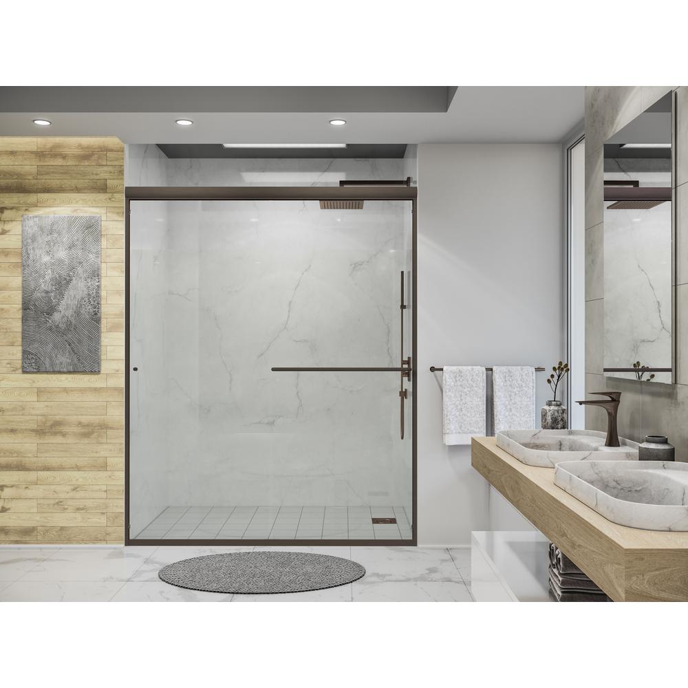 Distinctive 58 in. x 70.5 in. SemiFrameless Sliding Shower Door in Oil