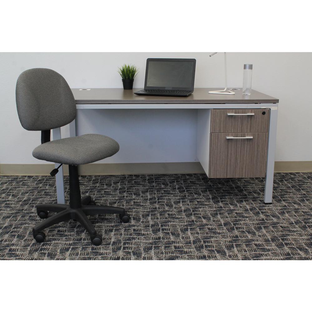 BOSS OFFICE HomePro Armless Task Chair. Grey Tweed Fabric. Pnuematic