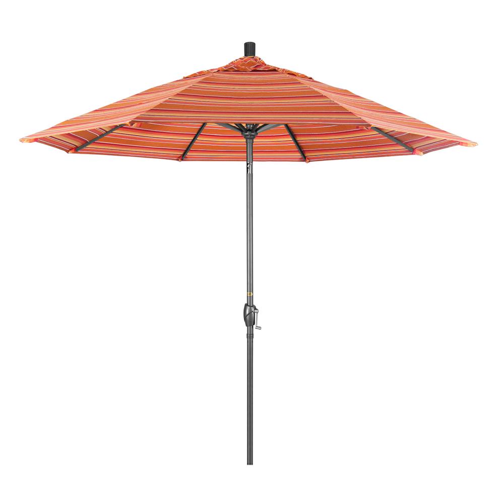 California Umbrella 9 ft. Hammertone Grey Aluminum Market Patio