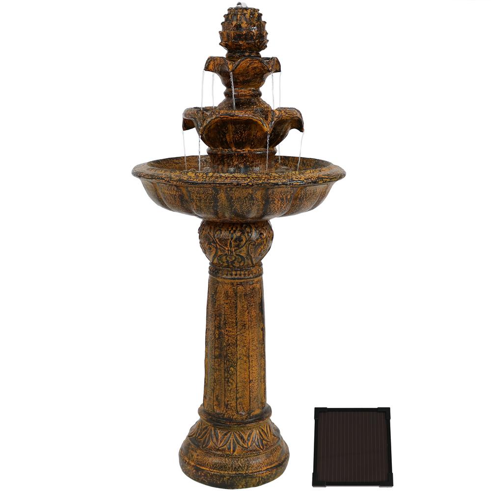 Sunnydaze Decor 42 in. Ornate Elegance Tiered Outdoor Solar Water