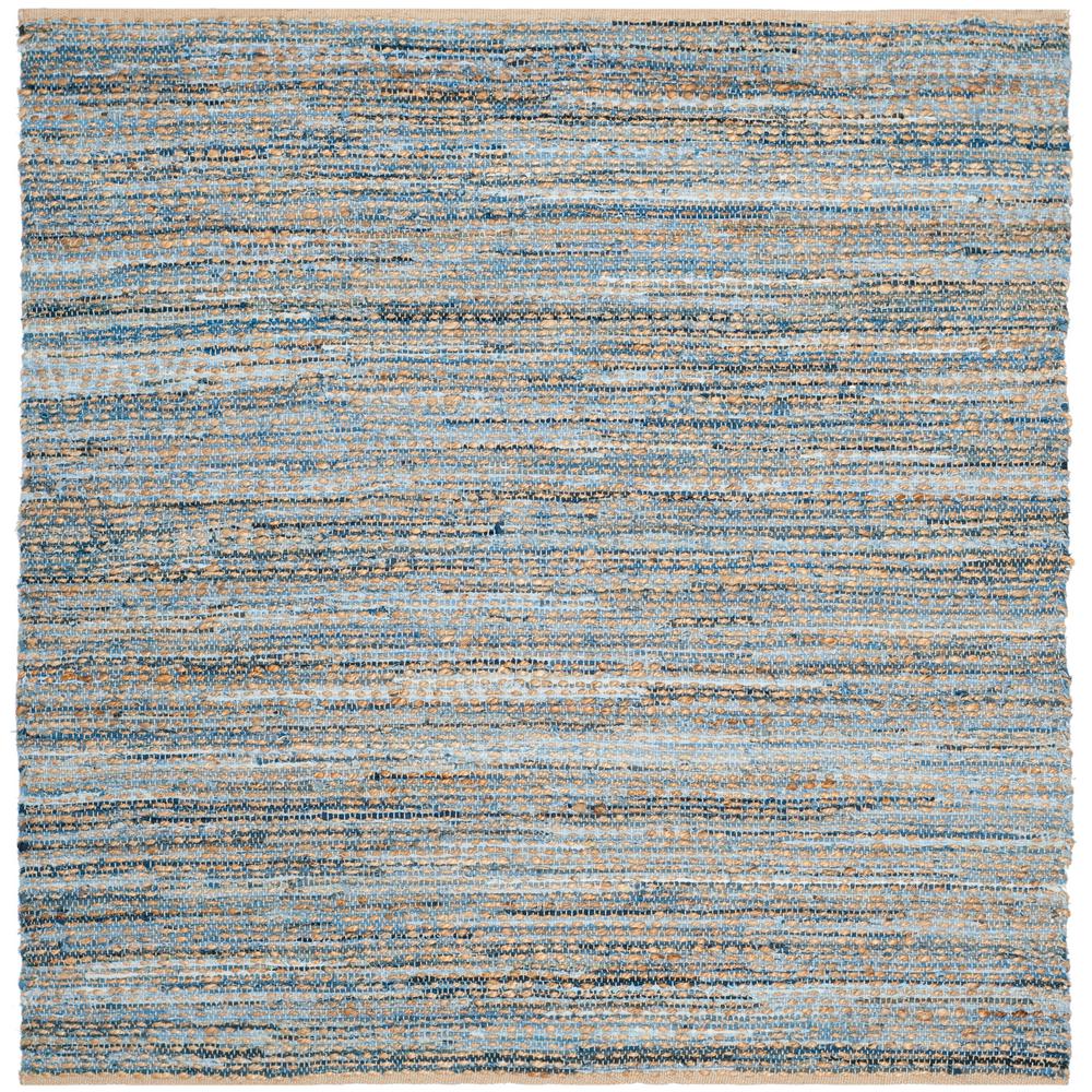 Square Jute Area Rugs The Home Depot Cape Cod Natural Blue 8