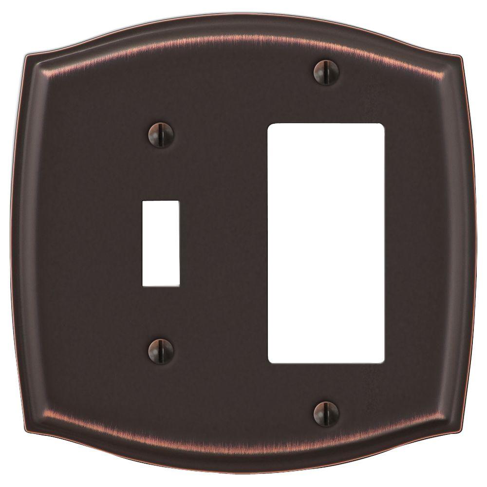 Amerelle Sonoma 1 Toggle 1 Decora Wall Plate Aged Bronze 159trdb