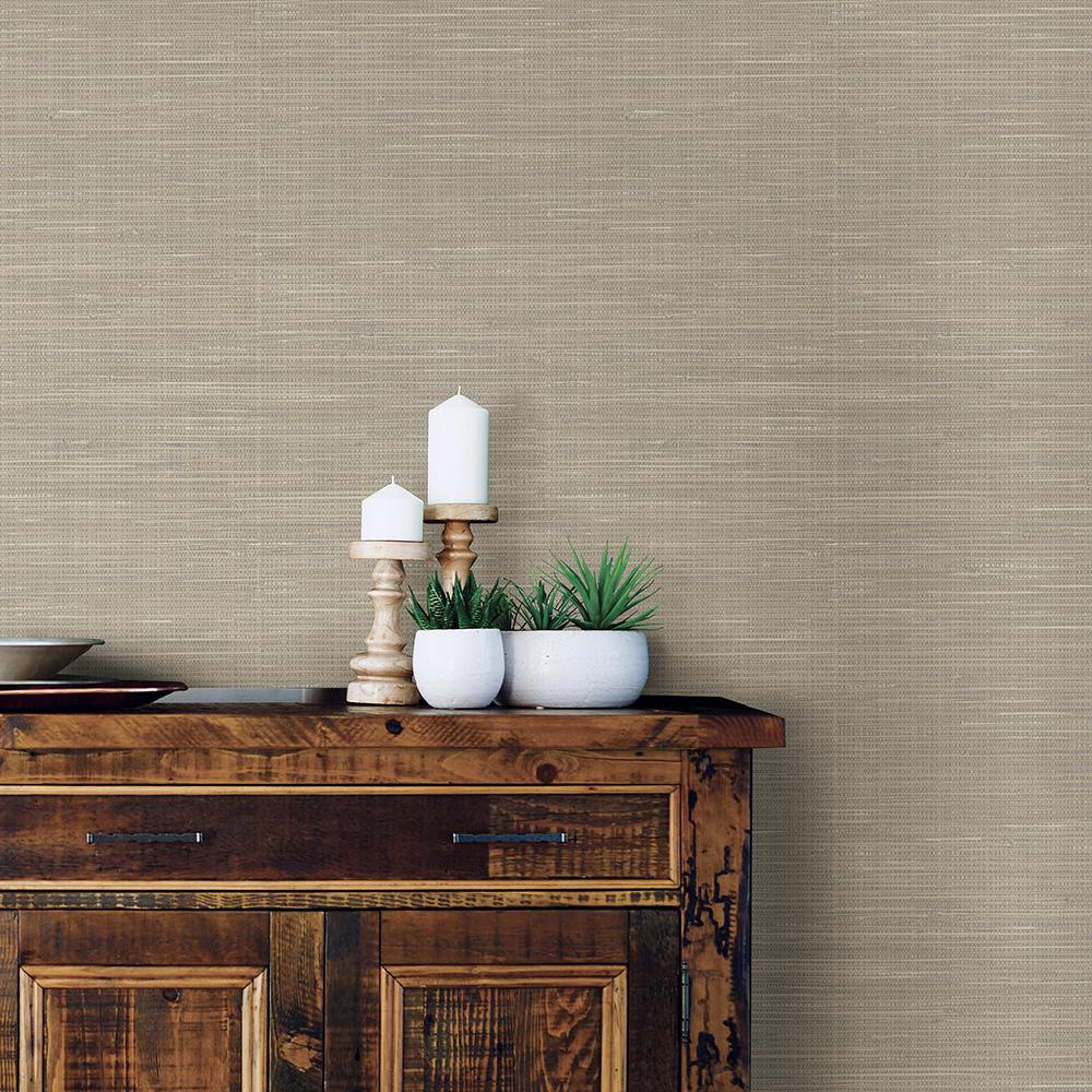 NuWallpaper 30.75 sq. ft. Wheat Grasscloth Peel and Stick ...