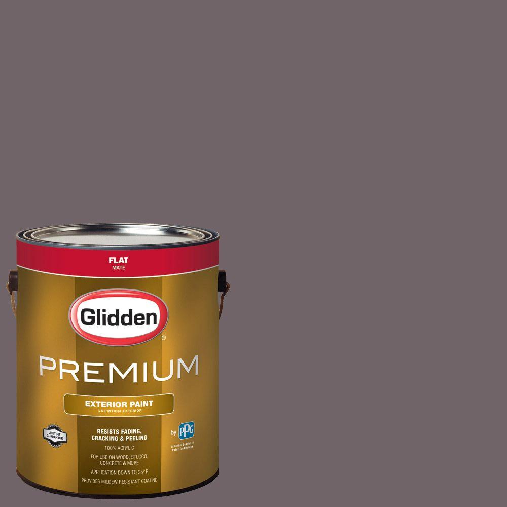 Glidden Premium 1 Gal Hdgcn59 Black Frosted Plum Flat Latex Exterior Paint