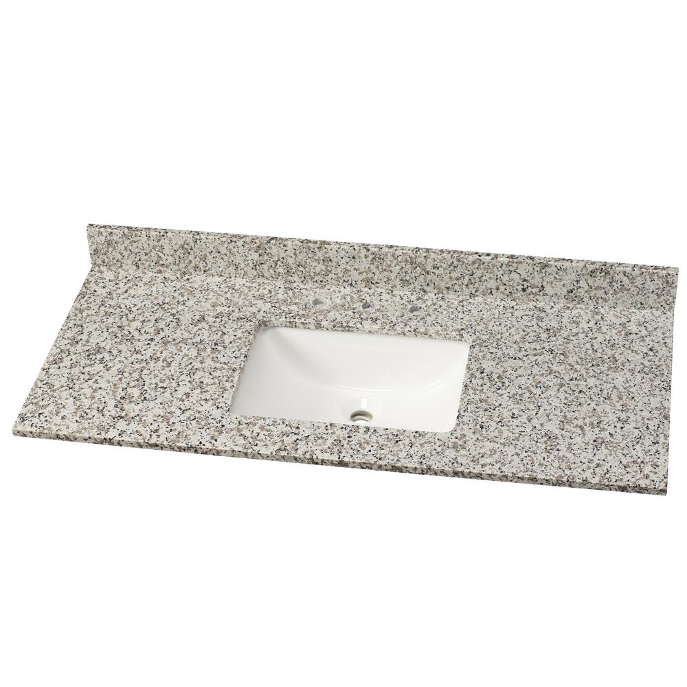 Home Decorators Collection 49 In W Granite Single Vanity Top Home Decorators Collection 49 In W Granite Single Vanity Top Blanco Taupe With White