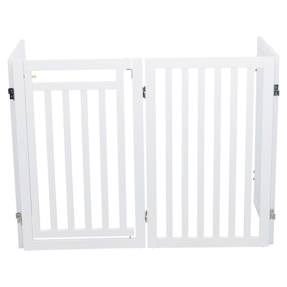 Baby Safety Gate Door Walk Thru Extra Wide Construction Pet Fence Wood Dog Gate
