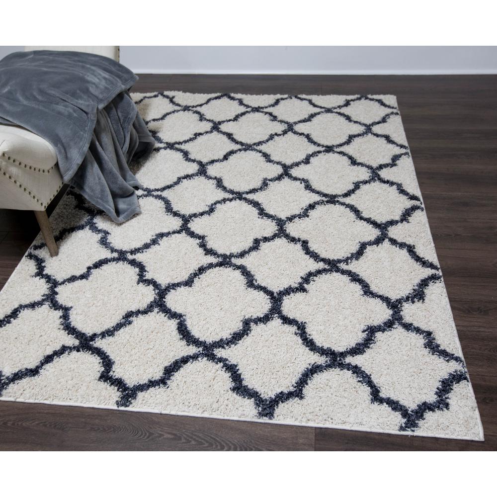 Nicole Miller Synergy Off White/Blue 8 ft. x 10 ft. Indoor Area 