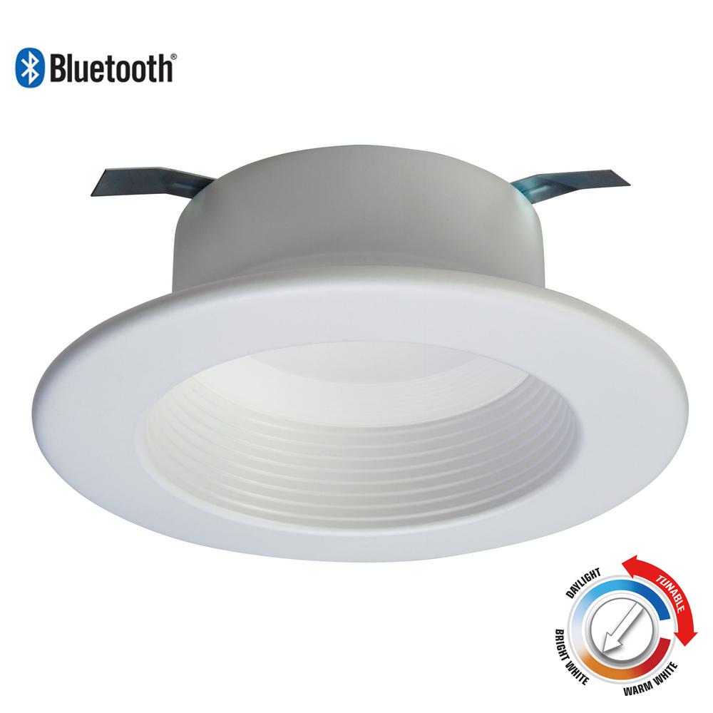 Halo Rl 4 In White Bluetooth Smart Integrated Led Recessed Ceiling White Bluetooth Smart Integrated Led Recessed Ceiling Light Trim Tunable
