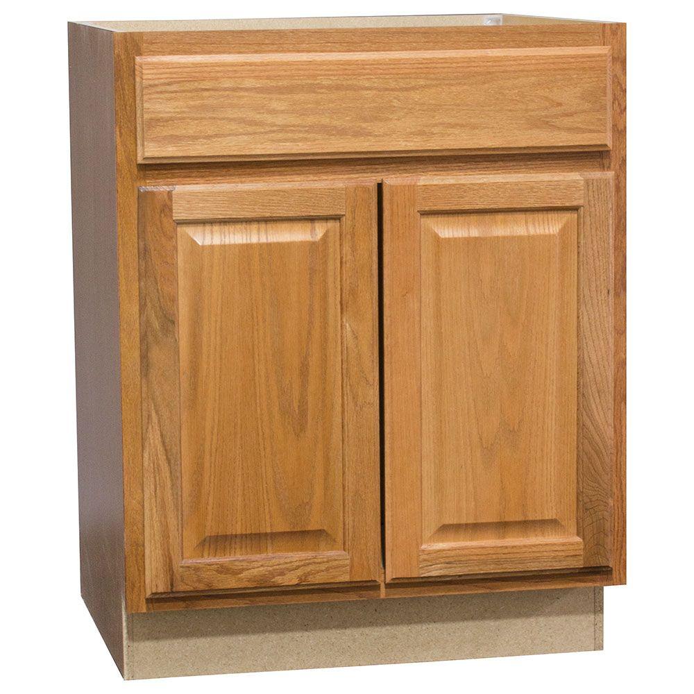 Medium Oak Hampton Bay Assembled Kitchen Cabinets Kb27 Mo 64 600 