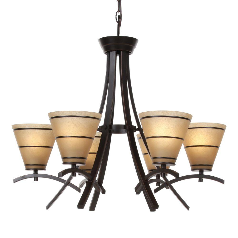 Kenroy Home Wright 6Light Oil Rubbed Bronze Chandelier90086ORB The