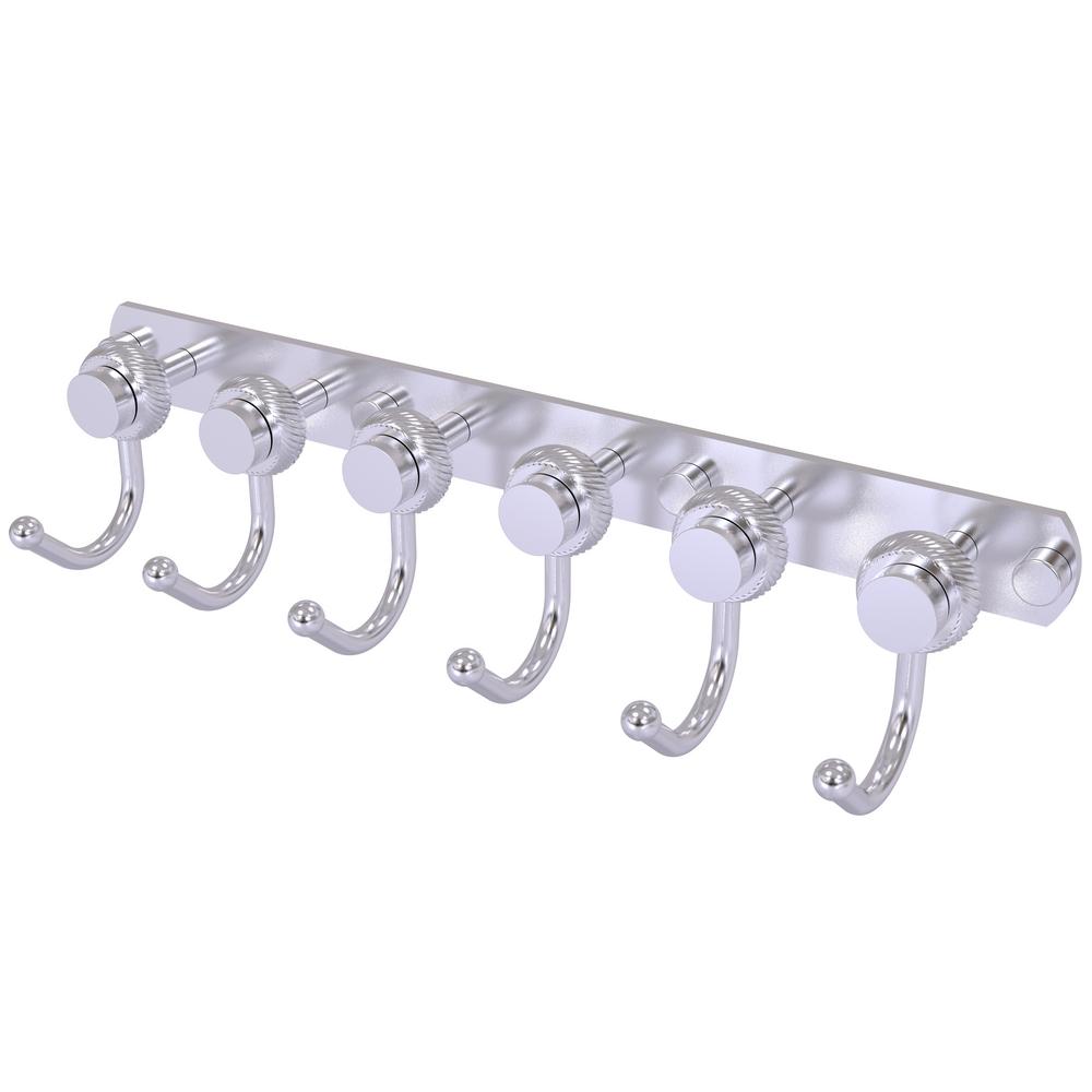 Antique Copper Allied Brass 920T-6 Mercury Collection 6 Position Tie and Belt Rack with Twisted Accent Decorative Hook
