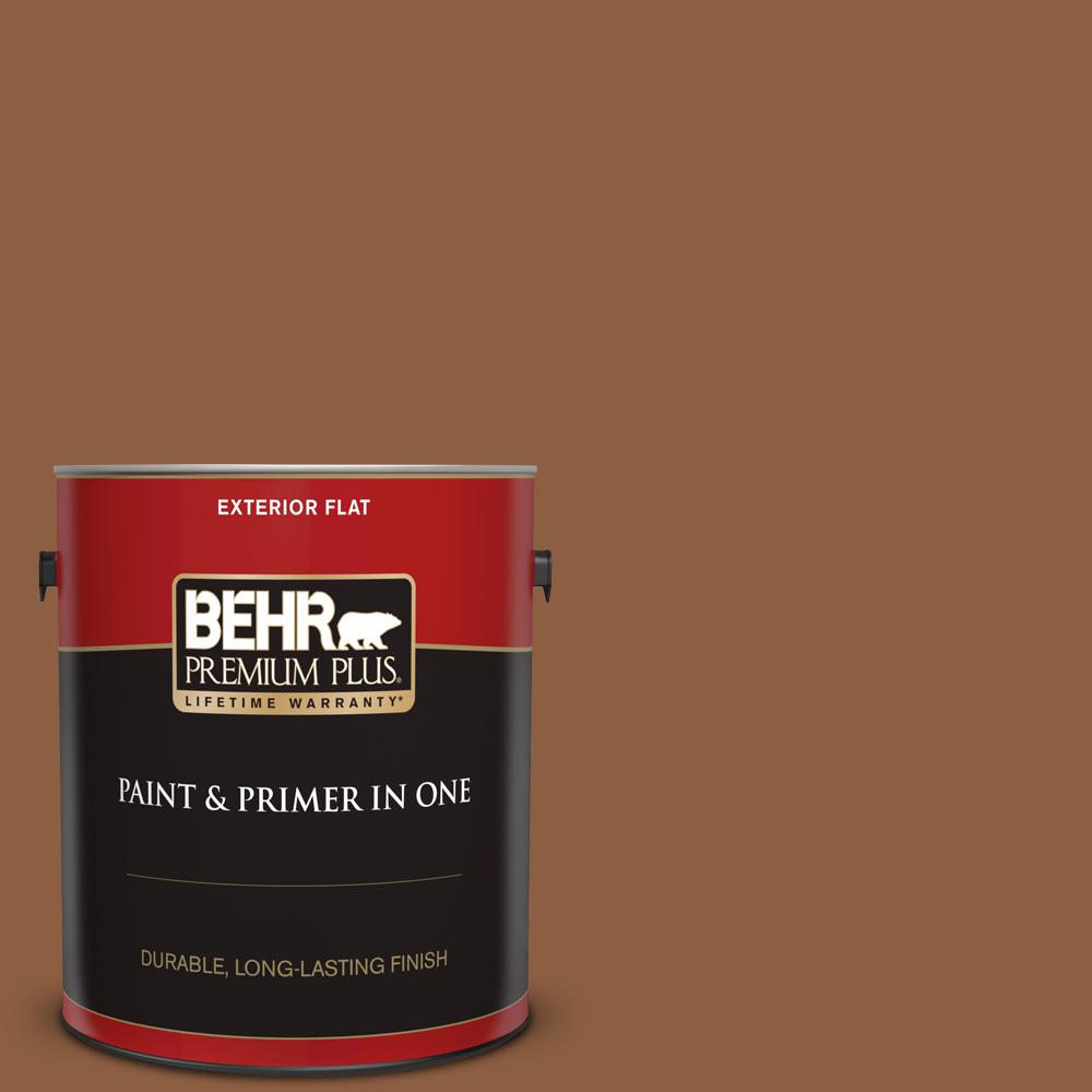BEHR PREMIUM PLUS 1 gal. 260F7 Caramel Latte Flat Exterior Paint and