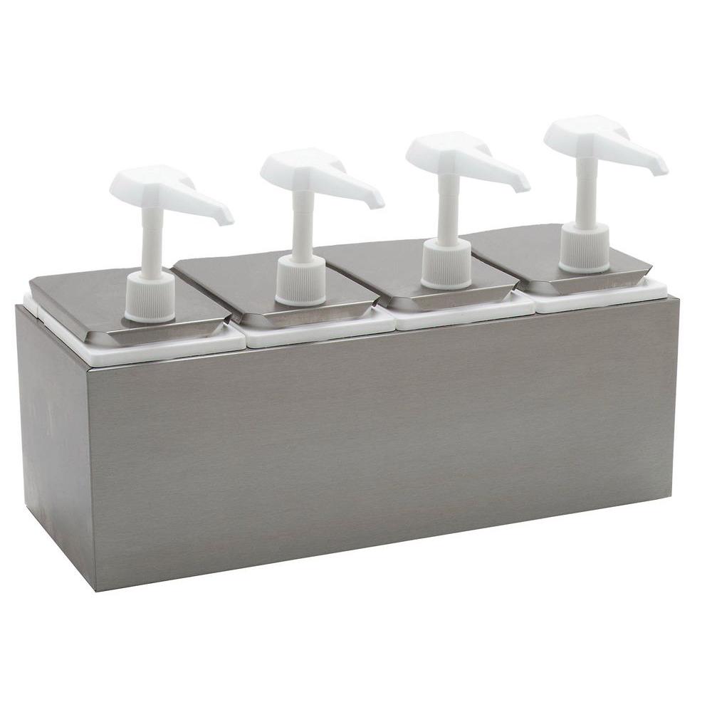 Carlisle Standard Topping Dispenser with 4 Standard Pumps and Jars