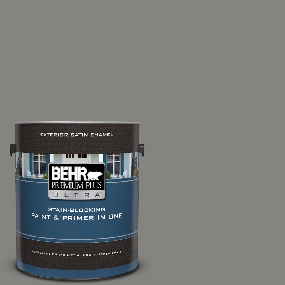 BEHR Premium Plus Ultra 1 gal. PPU2407 Barnwood Gray Satin Enamel