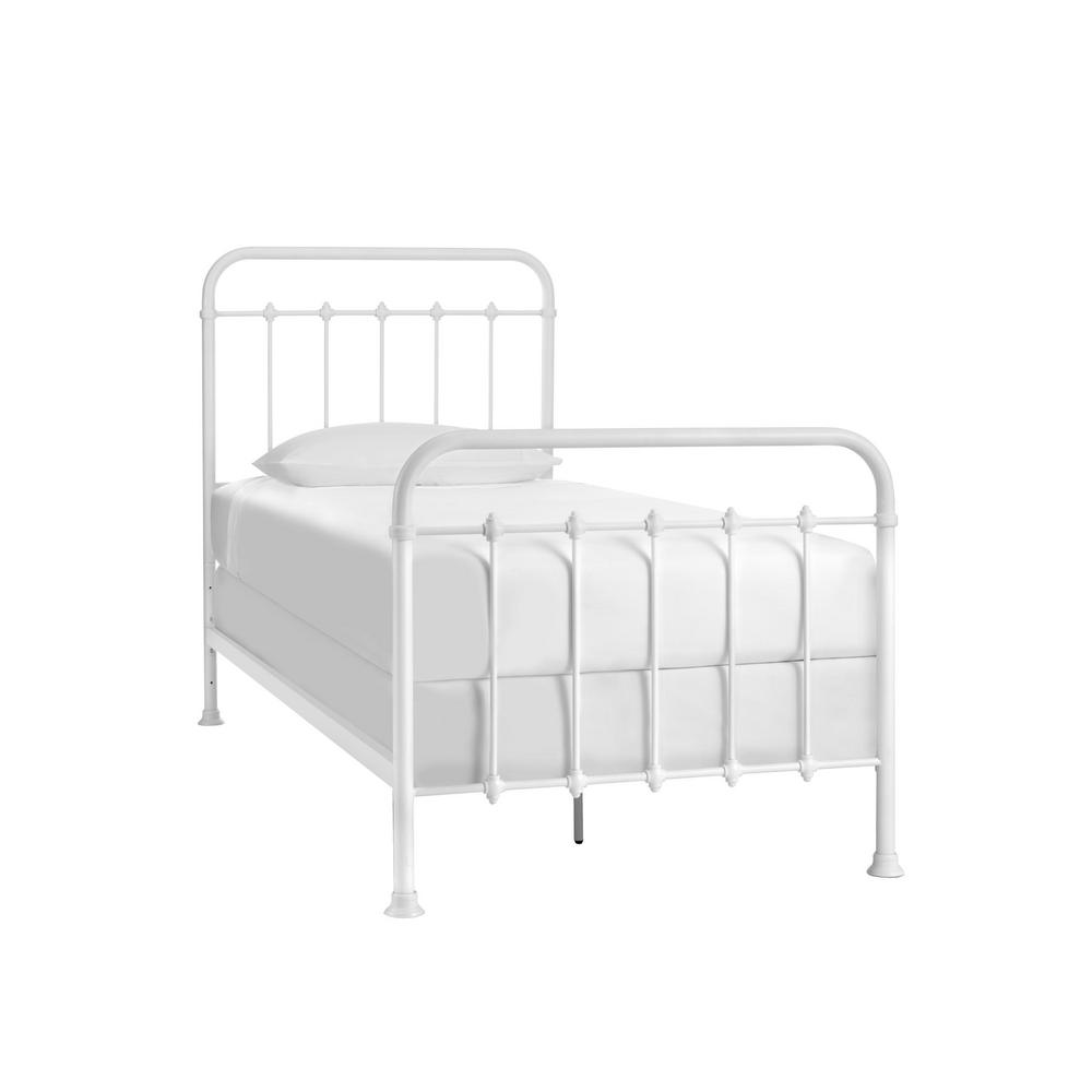 StyleWell Dorley Farmhouse White Metal Twin XL Bed (42.9 in W. X 