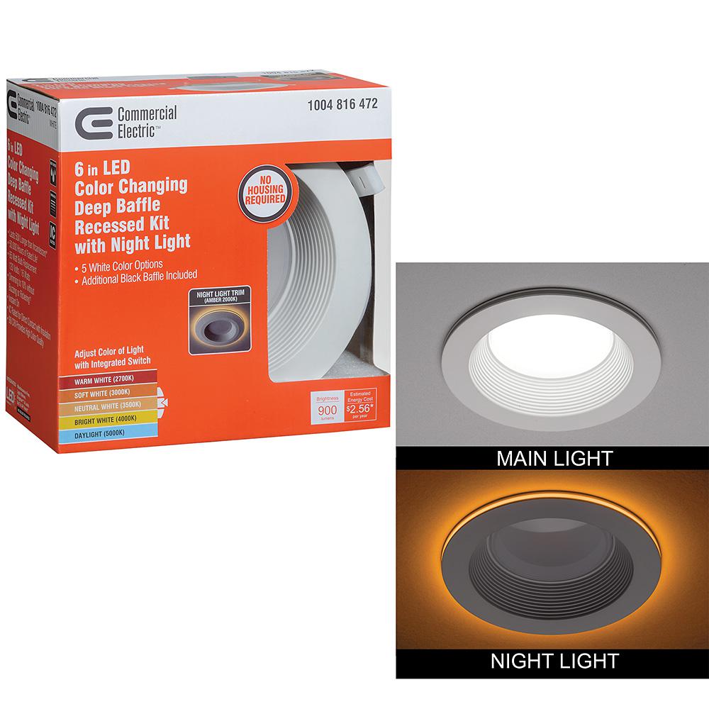 Commercial Electric 4 In Matte White Integrated Led Recessed Trim Ns01aa10er1 259 The Home Depot