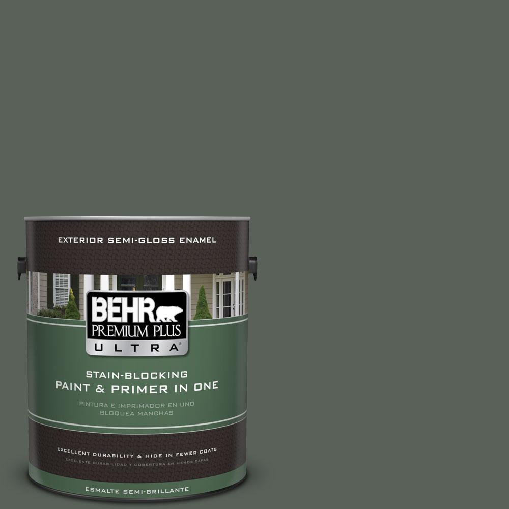 BEHR Premium Plus Ultra 1gal. PPF45 Woodland Moss SemiGloss Enamel