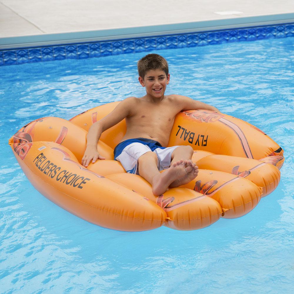 Ocean Blue Vinyl Big League Pool Float, Orange
