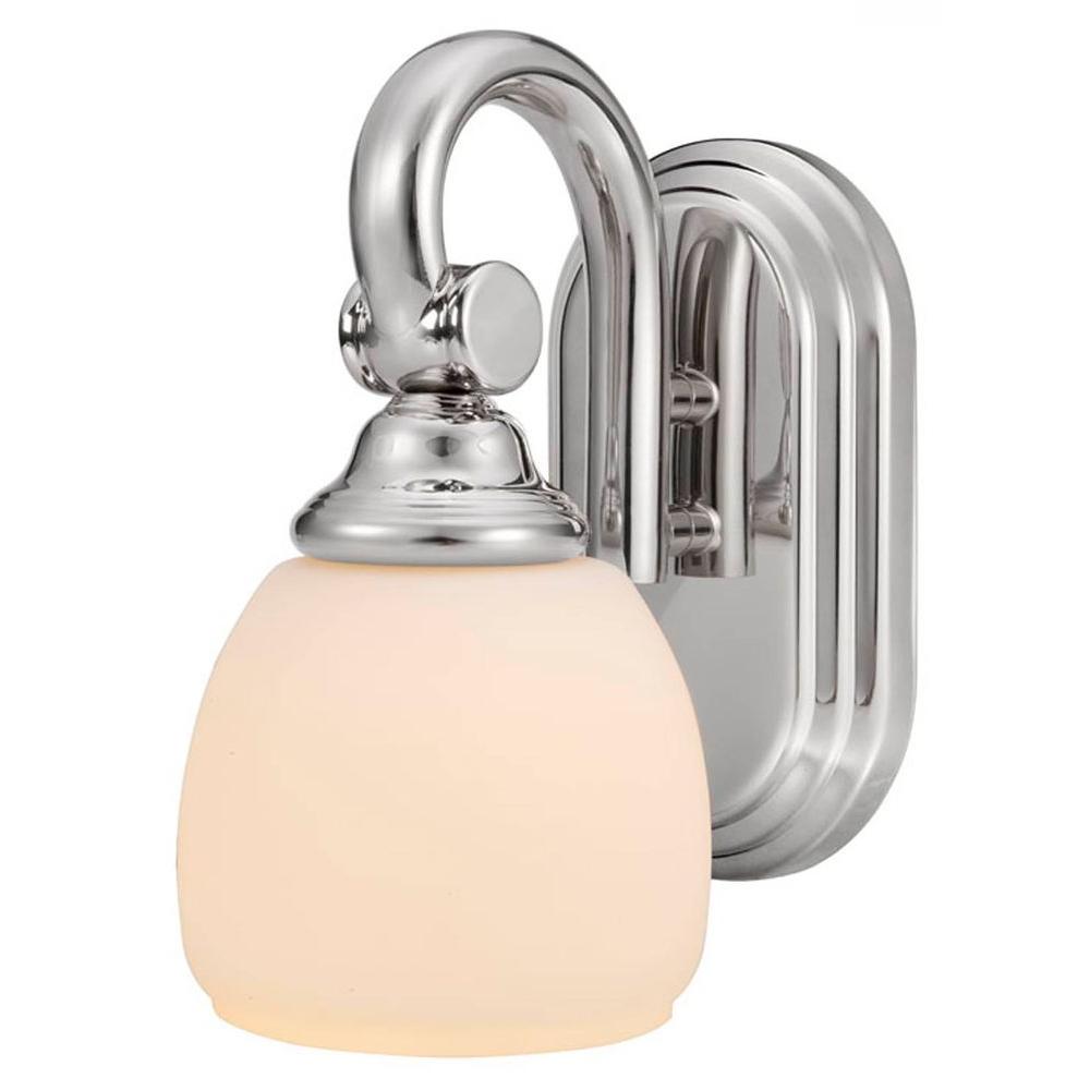 Hampton Bay Lockingwood 1 Light Polished Nickel Bath Sconce 15081 Hampton Bay Lockingwood 1 Light Polished Nickel Bath Sconce