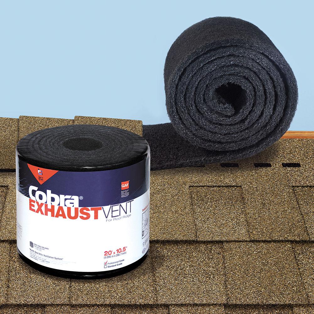 GAF Cobra Exhaust Vent 101/2 in. x 20 ft. Mesh Roll Ridge Vent in Black2005 The Home Depot