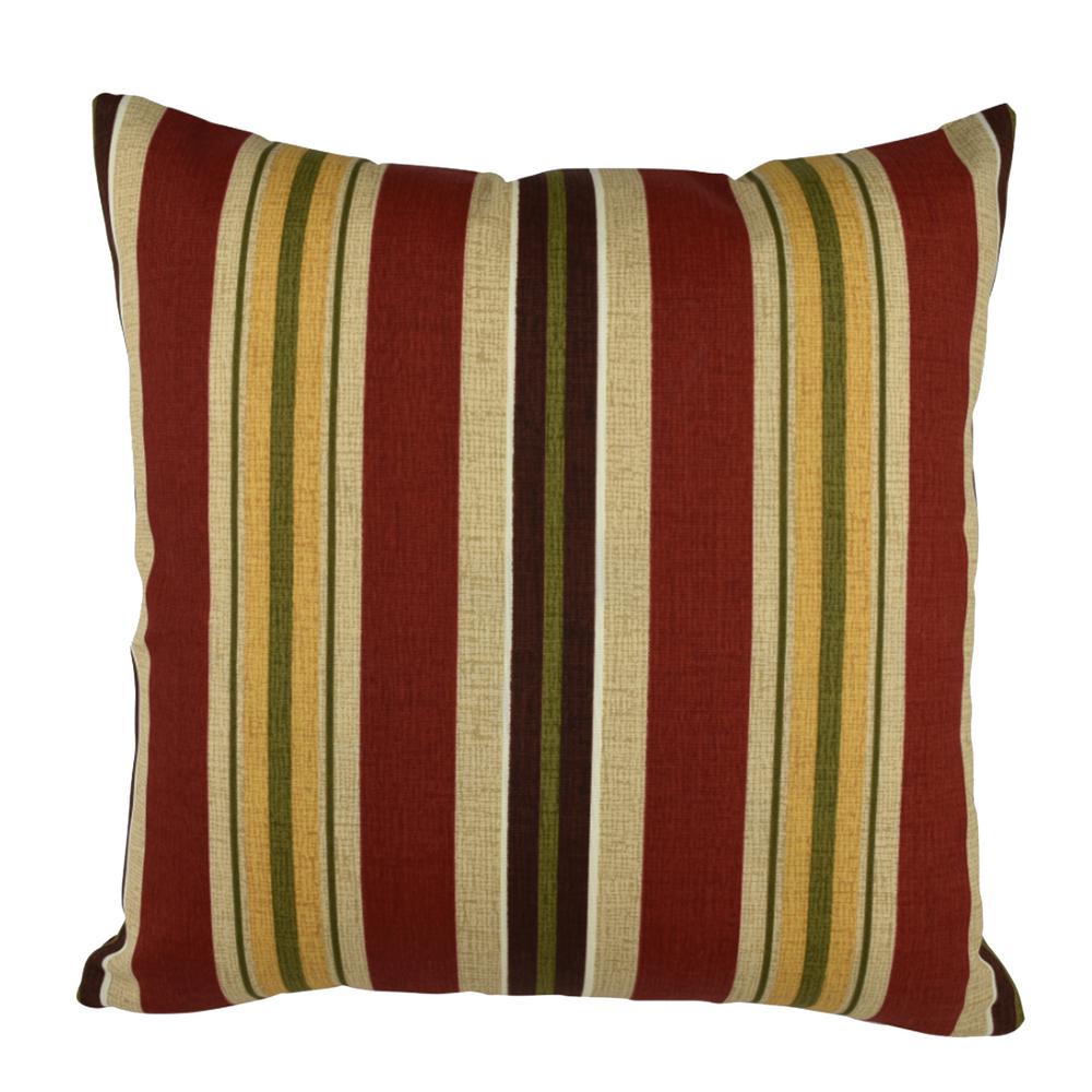Vesper Lane Bold Stripes Red Striped 20 In X 20 In Throw Pillow