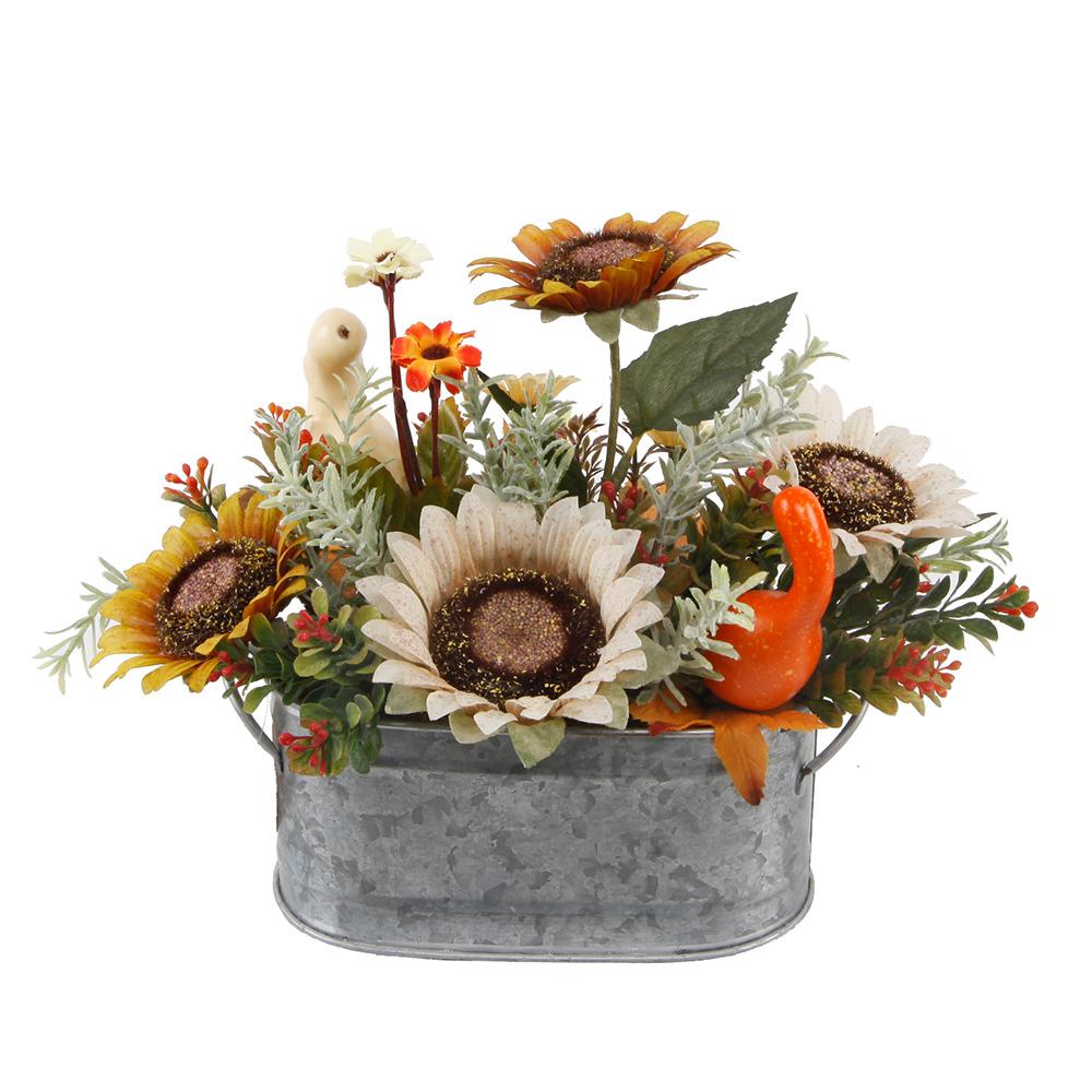 Aluma Flowers Handmade Aluminum Sunflower with Base Floral Home D/écor