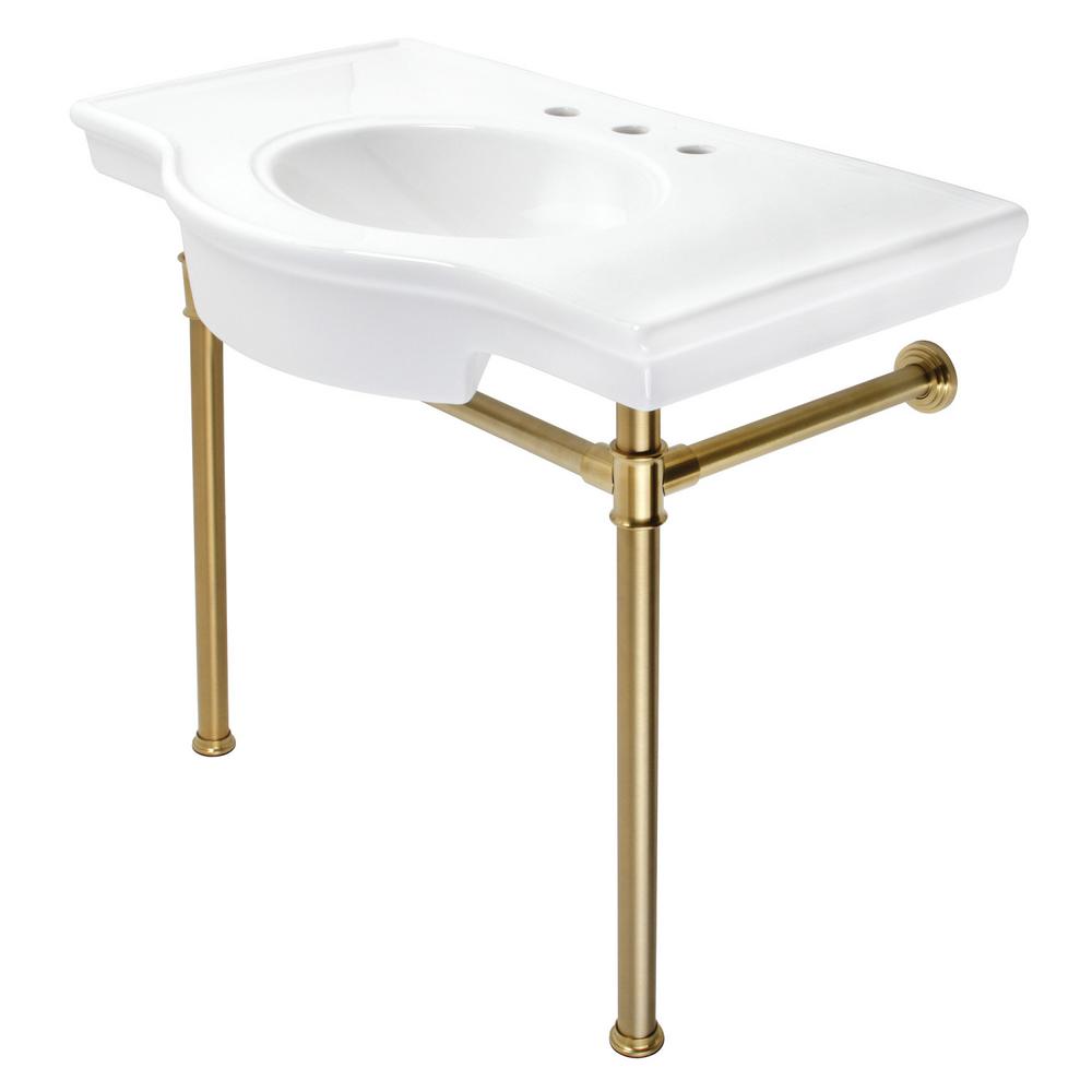 brass console kingston brushed legs sink vitreous imperial china metal table sinks
