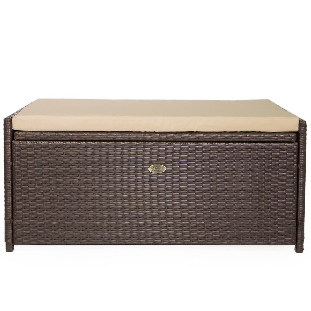 storage outdoor benches deck box depot barton rattan wicker cushion gal seats weather