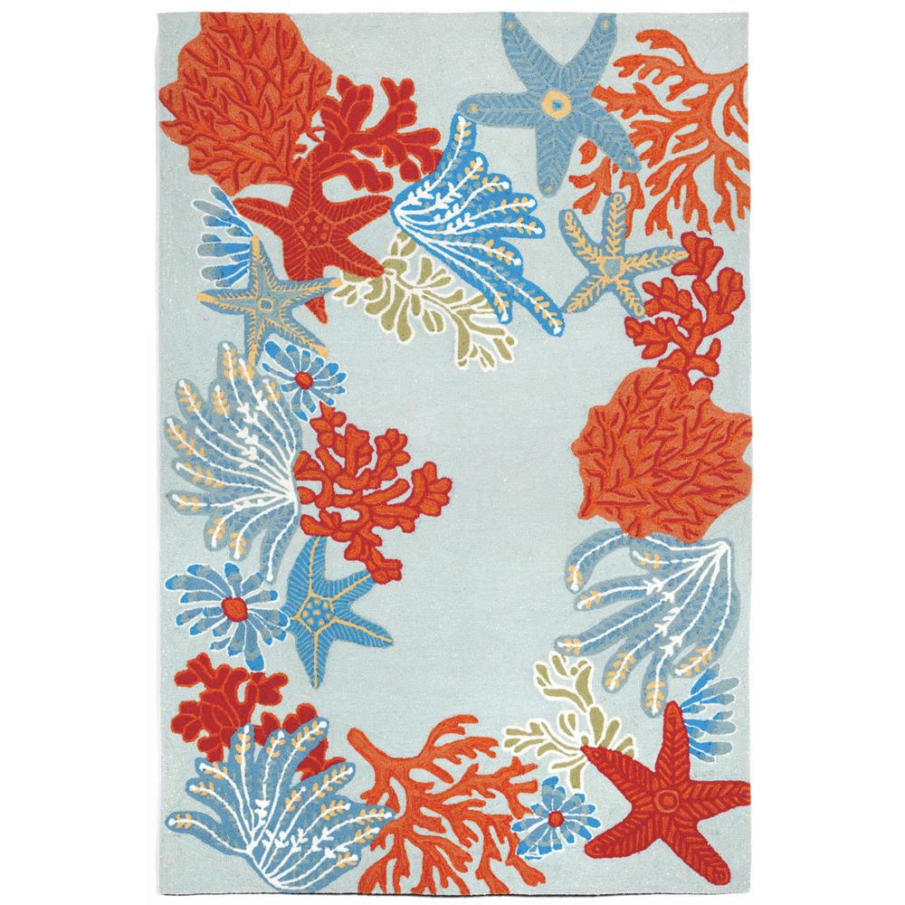 Sinclair Under The Sea Aqua 8 Ft X 12 Rectangle Indoor Outdoor Area Rug