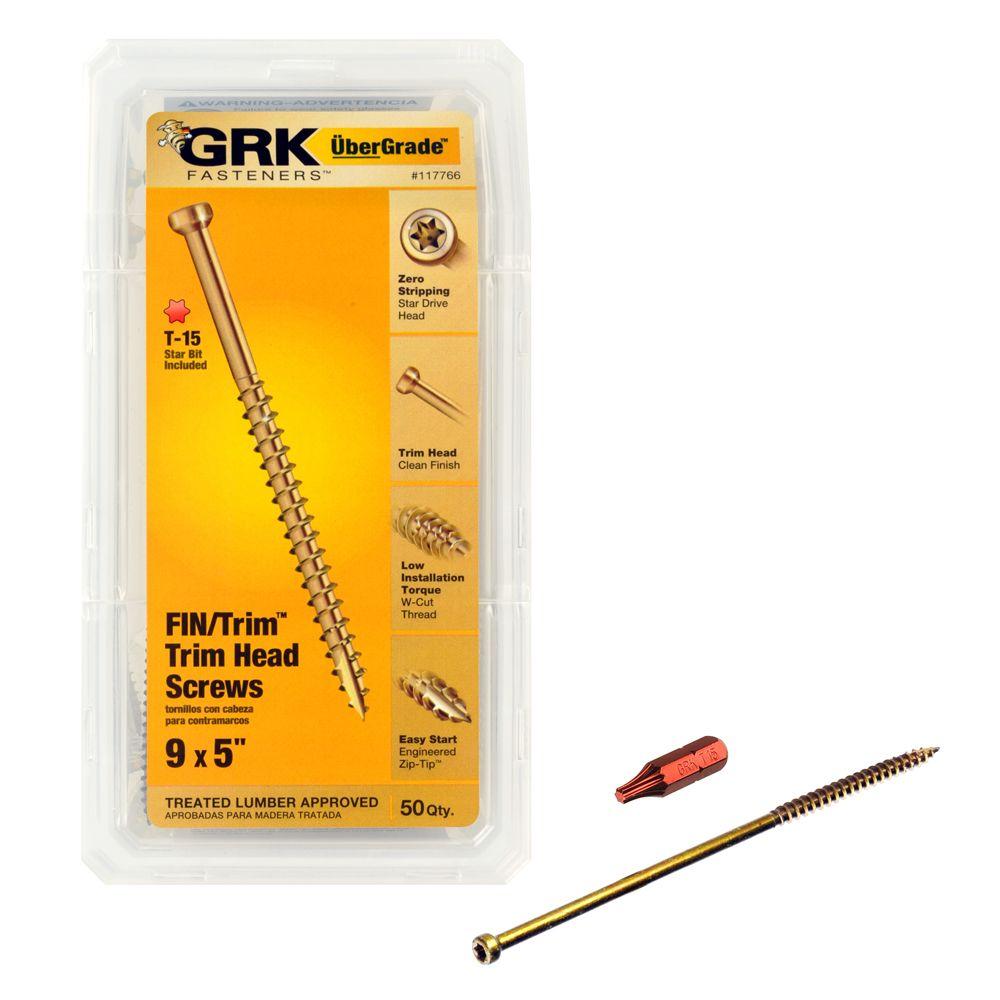 GRK Fasteners 9 x 5 in. Star Drive Trim Finishing Trim Head Screw (50 per Pack)117766 The