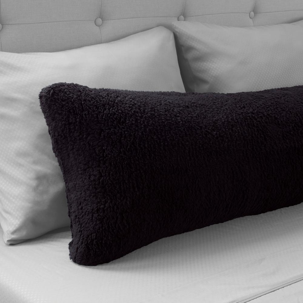 black fuzzy body pillow
