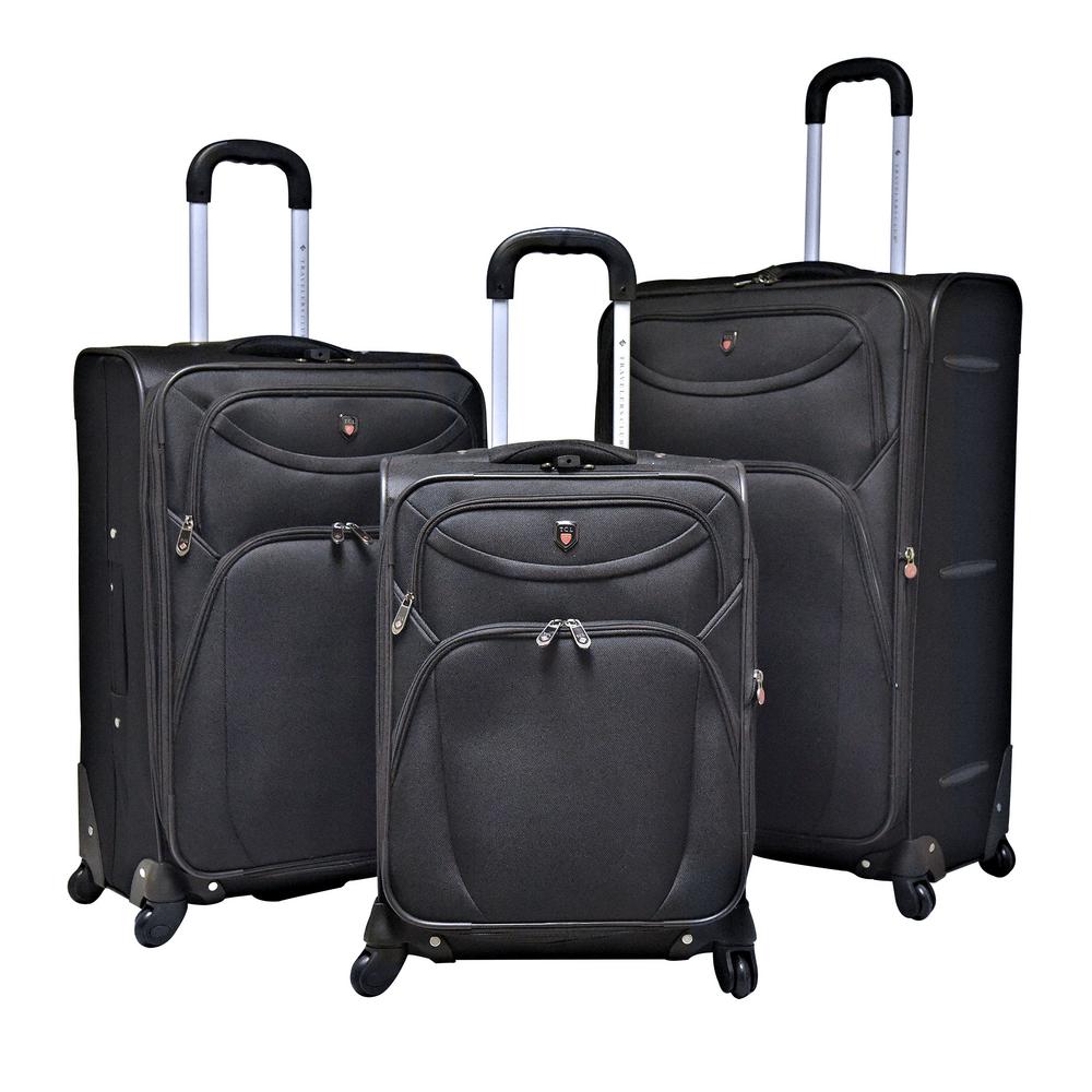 UPC 015272762297 product image for Travelers Club 3-Piece EVA Black Expandable Vertical Luggage Set (D-Luxe) | upcitemdb.com