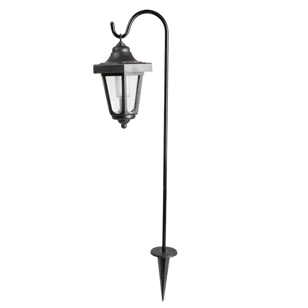 Pure Garden Solar Powered Landscape Lighting Outdoor Solar Led Black Hanging Coach Lanterns 2 Pack