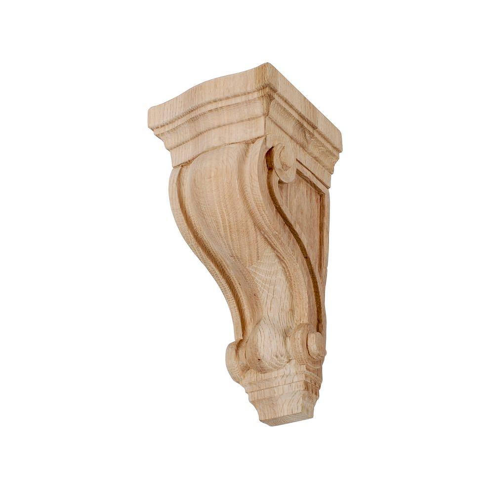 American Pro Decor 7 1 8 In X 3 5 8 In X 3 5 8 In Unfinished Small   Red Oak Quercus Rubra American Pro Decor Corbels 5apd10470 64 1000 