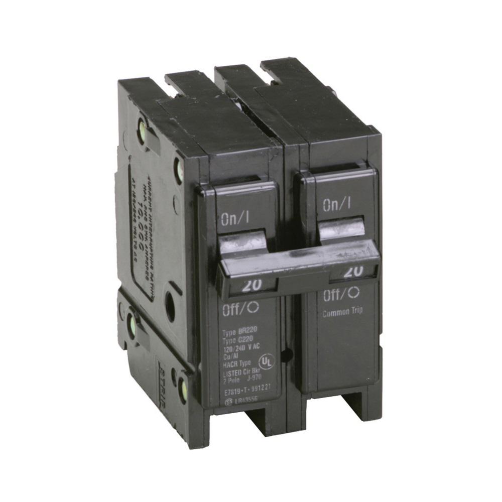 Eaton BR 20 Amp 2 Pole Circuit Breaker-BR220 - The Home Depot 20 amp circuit wiring 