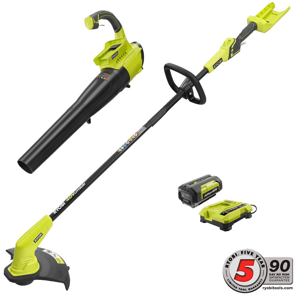 Ryobi 40 Volt Lithium Ion Cordless String Trimmer And Jet Fan Er Ryobi 40 Volt Lithium Ion Cordless String Trimmer And Jet Fan Er Combo Kit