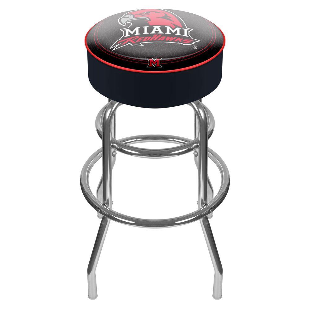 bar stools miami university trademark miami university ohio 31 in chrome padded swivel bar stool bar stools miami university trademark miami university ohio 31 in chrome padded swivel bar stool
