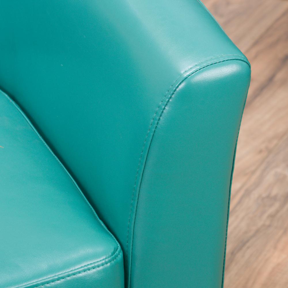 Le House Daymian Turquoise Pu Leather Swivel Club Chair 7697 Pu Leather Swivel Club Chair
